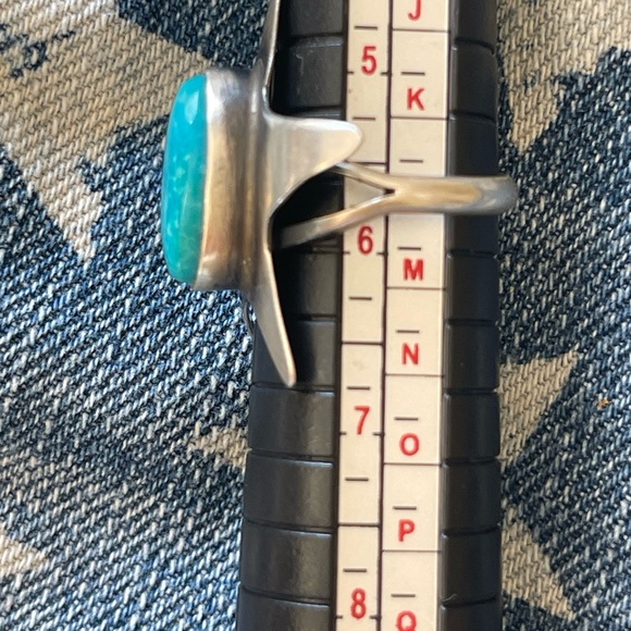 native American vintage Sterling Silver turquoise Star Ring - Picture 5 of 7